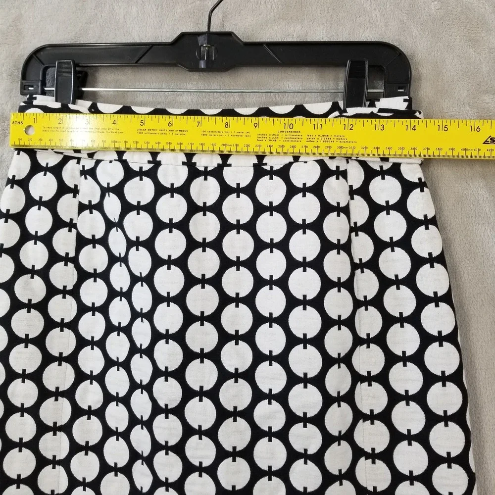 Tory Burch Pencil Skirt Women 4‎ Mod Polka Dot Belted Logo Button Lined Office